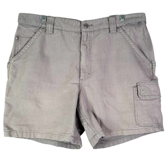 Duluth Trading Co Cargo Shorts Men's Size 38 Heavy Dark Canvas Gray Greige - Picture 2 of 9